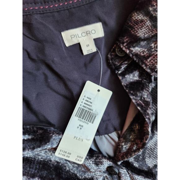 NWT Anthropologie The Hadley Relaxed Velvet Buttondown Shirt Sz Plus 2X #8B502 - Picture 7 of 9